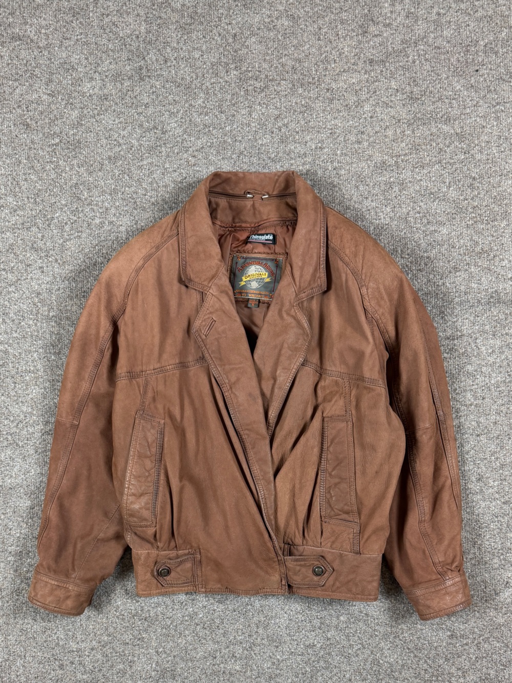 Vintage Wilsons Adventure Bound Brown Leather Pilot Bomber Jacket Women’s Small - Picture 3 of 11